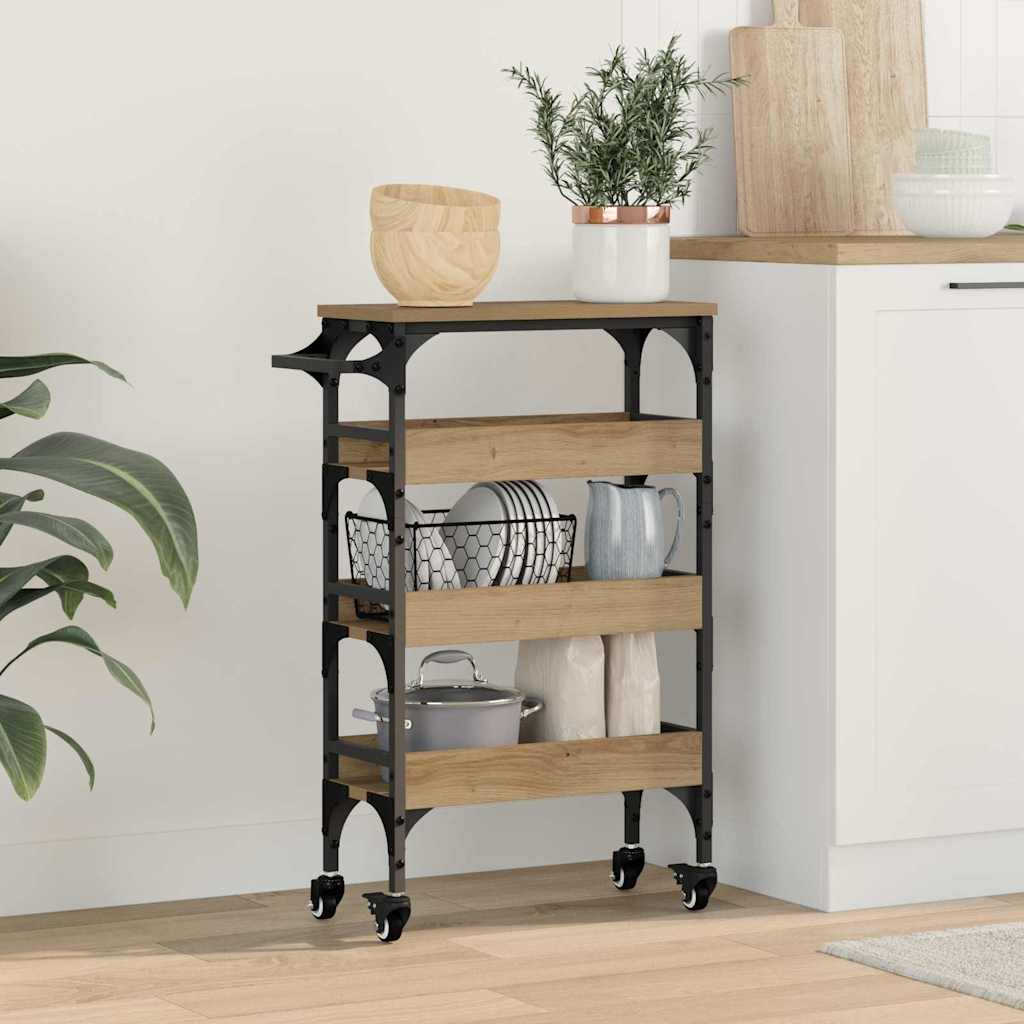 Carrello da Cucina Rovere artigianale 53 x 20 x 76 cm