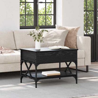 Tavolino da salotto Rovere Nero 70x50x50cm Legno multistrato