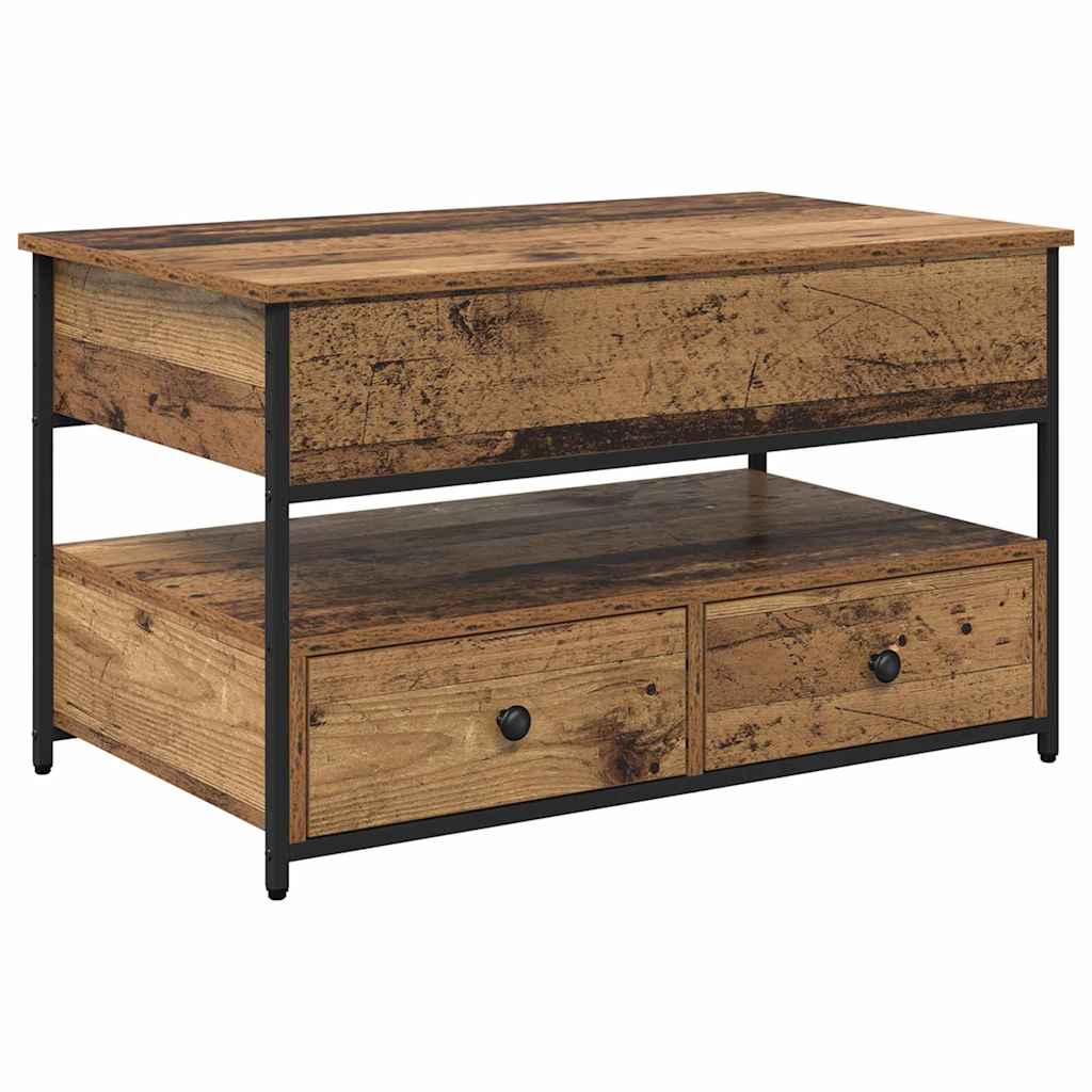 Tavolino da salotto con cassetto Legno vecchio 85 x 50 x 50 cm