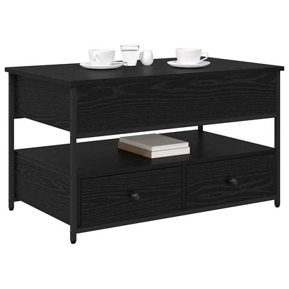 Tavolino da salotto con cassetto Rovere Nero 85 x 50 x 50 cm