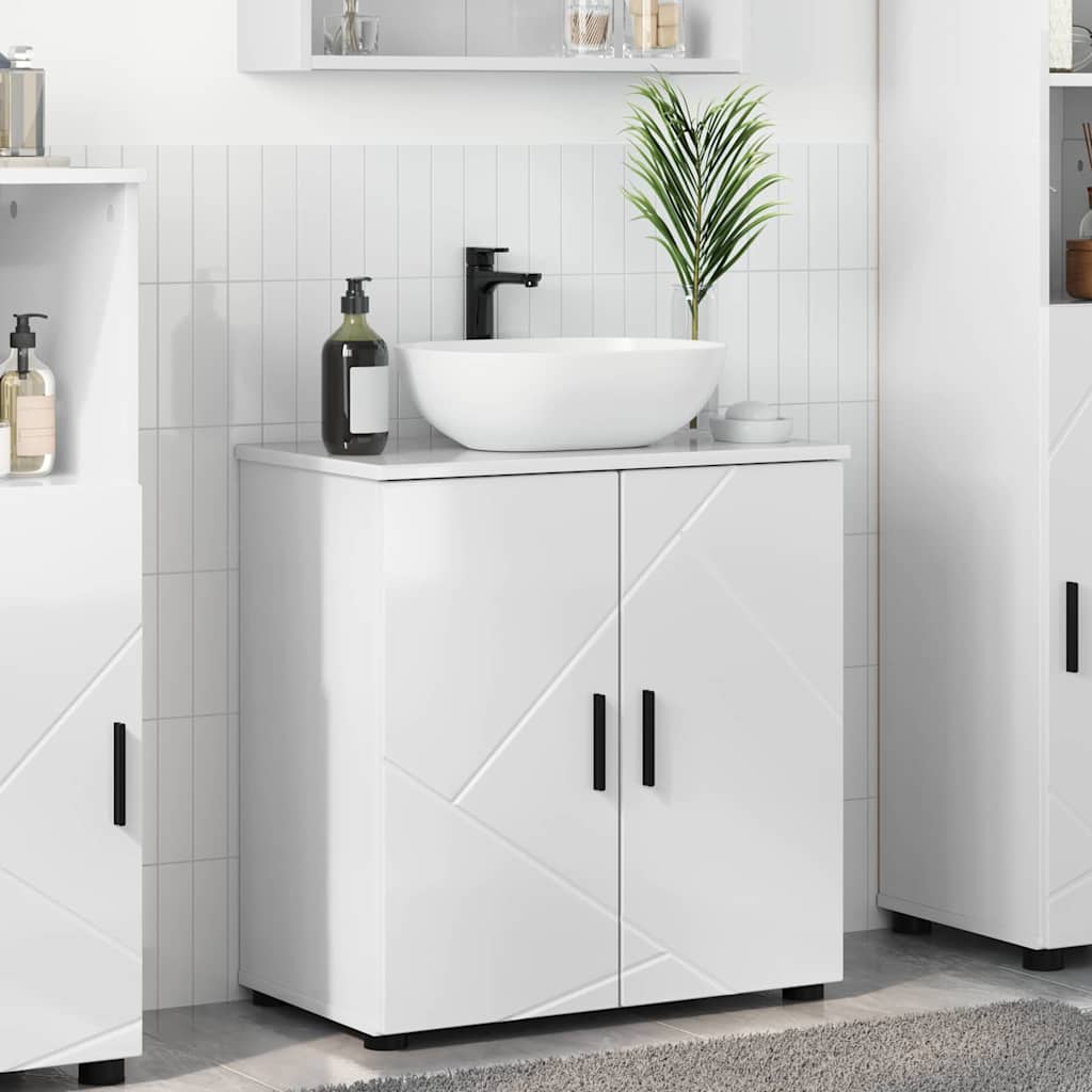 Mobile da Bagno con archiviazione Bianco Lucido 61 x 35 x 64 cm