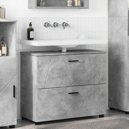 Mobile da Bagno con cassetto Grigio cemento 76,5 x 35 x 64 cm