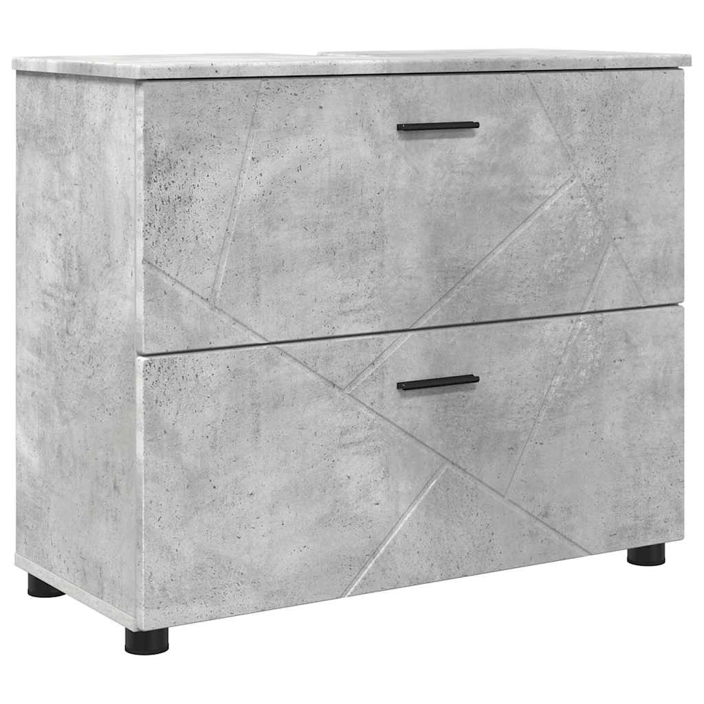Mobile da Bagno con cassetto Grigio cemento 76,5 x 35 x 64 cm