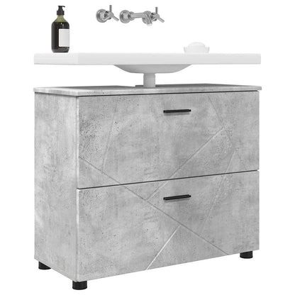 Mobile da Bagno con cassetto Grigio cemento 76,5 x 35 x 64 cm