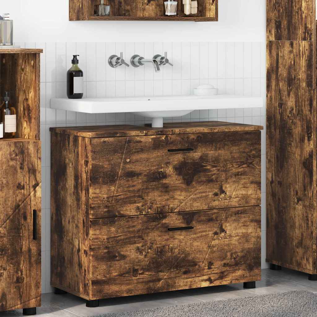 Mobile da Bagno con cassetto Rovere fumÃ© 76,5 x 35 x 64 cm