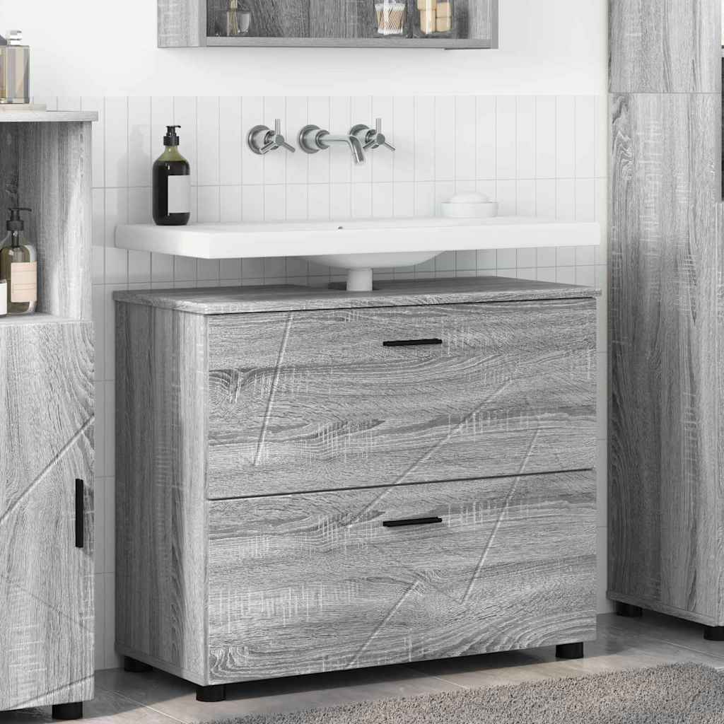 Mobile da Bagno con cassetto Grigio Sonoma 76,5 x 35 x 64 cm