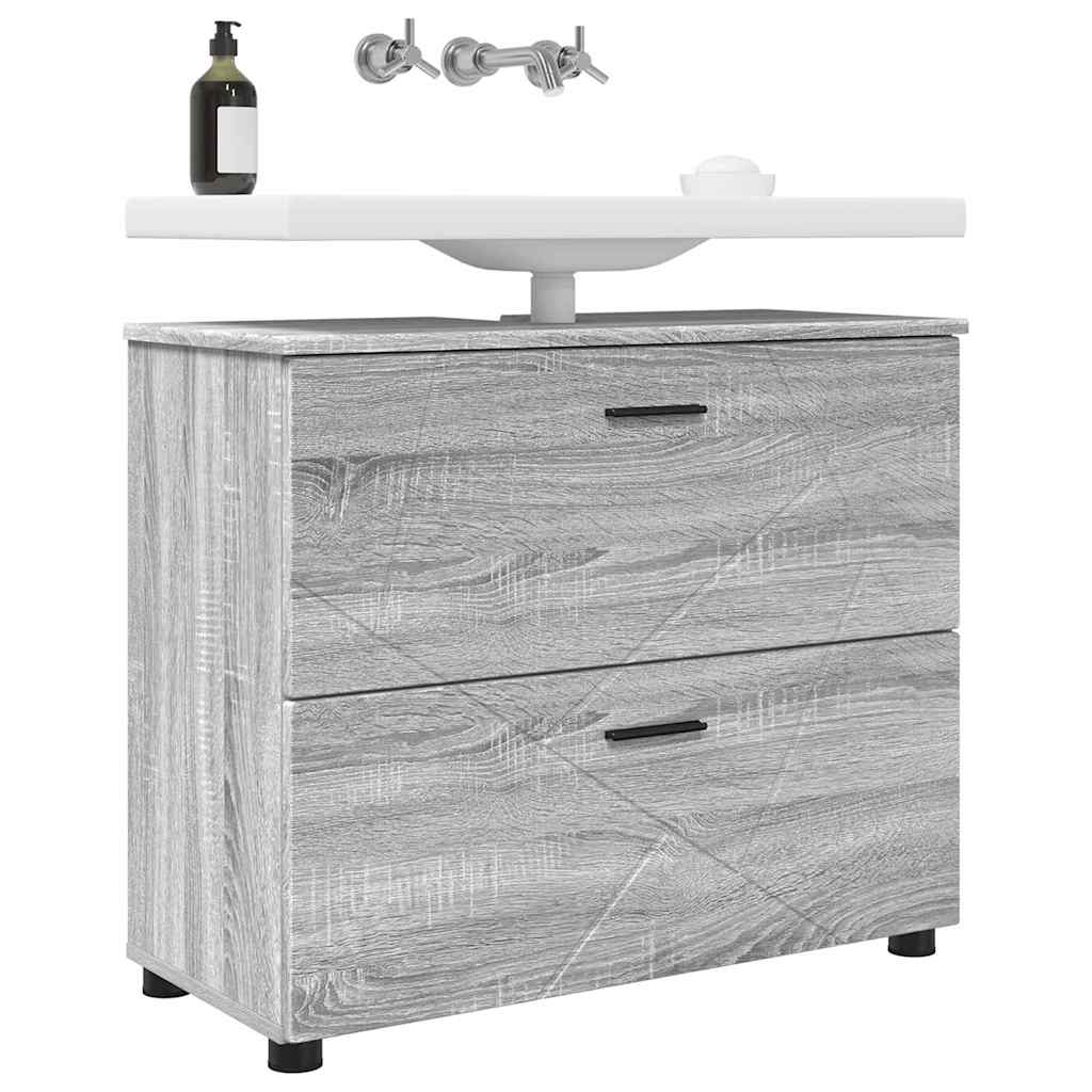 Mobile da Bagno con cassetto Grigio Sonoma 76,5 x 35 x 64 cm