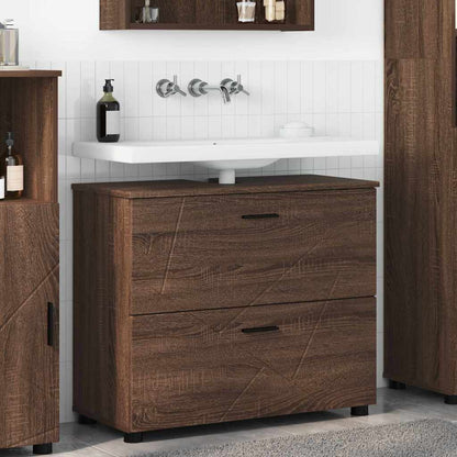 Mobile da Bagno con cassetto Rovere Marrone 76,5 x 35 x 64 cm