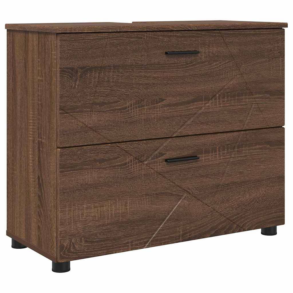 Mobile da Bagno con cassetto Rovere Marrone 76,5 x 35 x 64 cm
