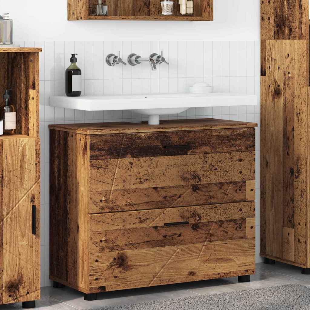 Mobile da Bagno con cassetto Legno vecchio 76,5 x 35 x 64 cm