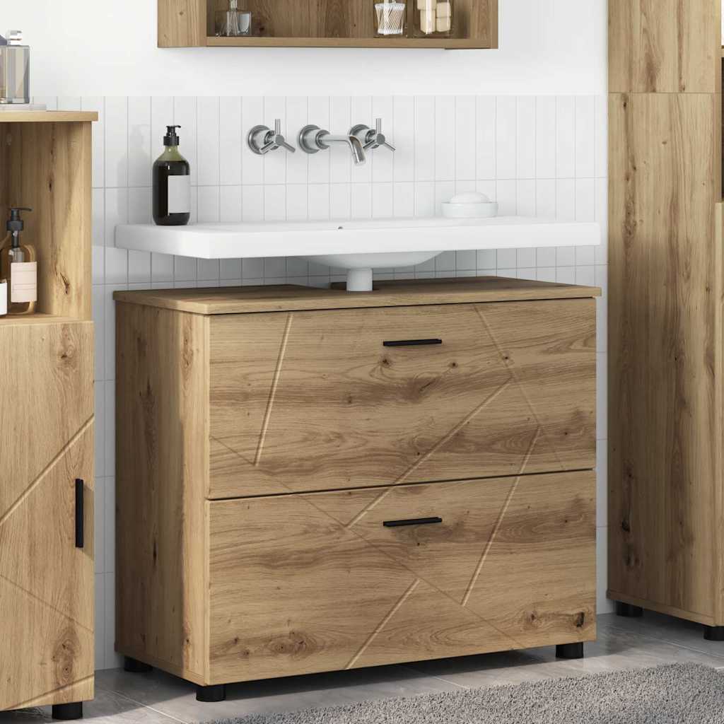 Mobile da Bagno con porta Rovere artigianale 76,5 x 35 x 64 cm