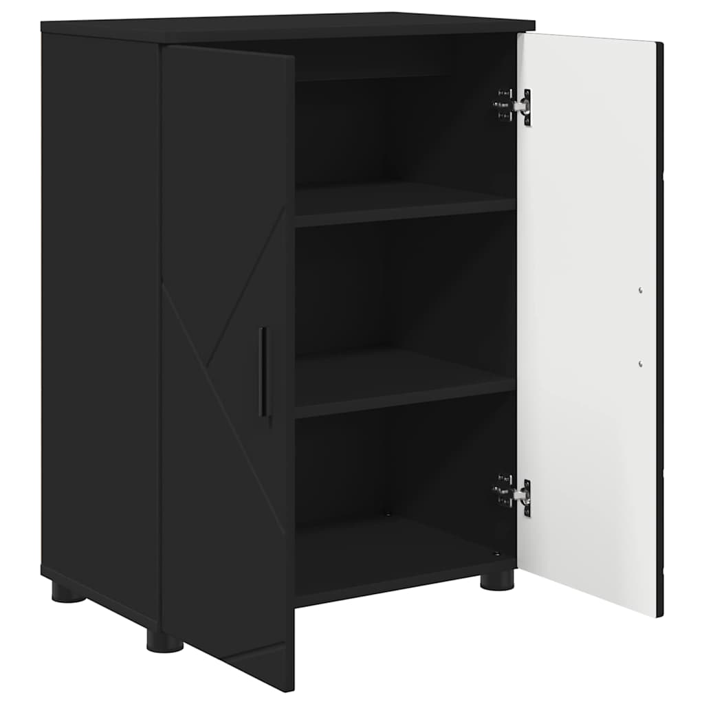 Mobile da Bagno con archiviazione Nero 60 x 35 x 80 cm