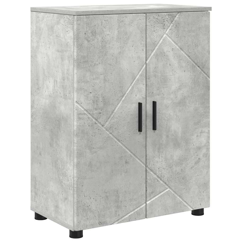 Mobile da Bagno con porta Grigio cemento 60 x 35 x 80 cm