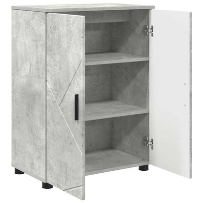 Mobile da Bagno con porta Grigio cemento 60 x 35 x 80 cm