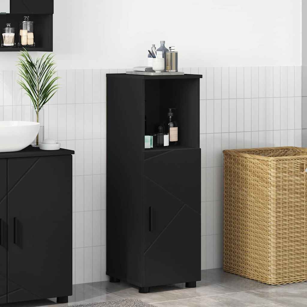 Mobile da Bagno con archiviazione Nero 30 x 35 x 95 cm