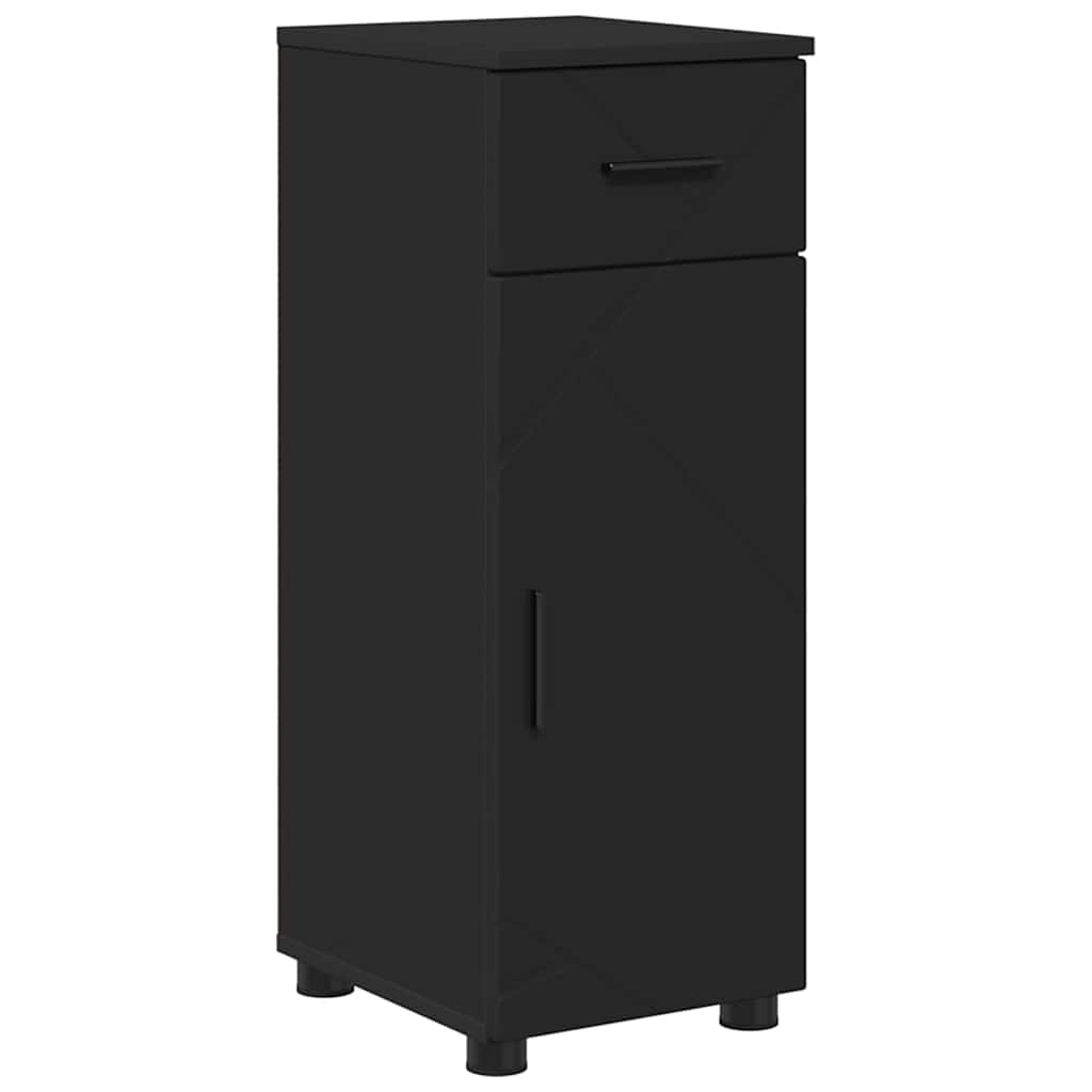 Mobile da Bagno con cassetto con porta Nero 30 x 35 x 80 cm