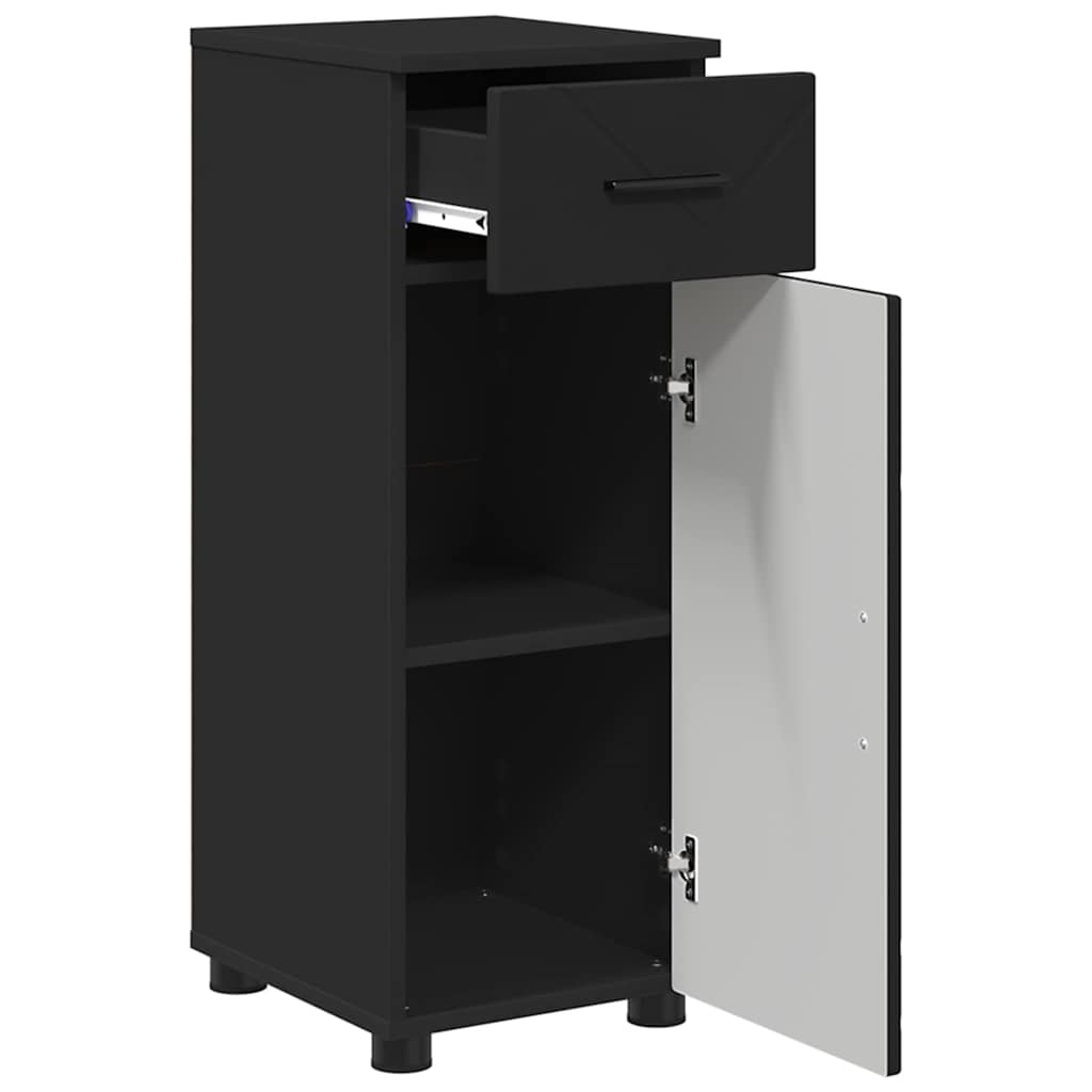 Mobile da Bagno con cassetto con porta Nero 30 x 35 x 80 cm