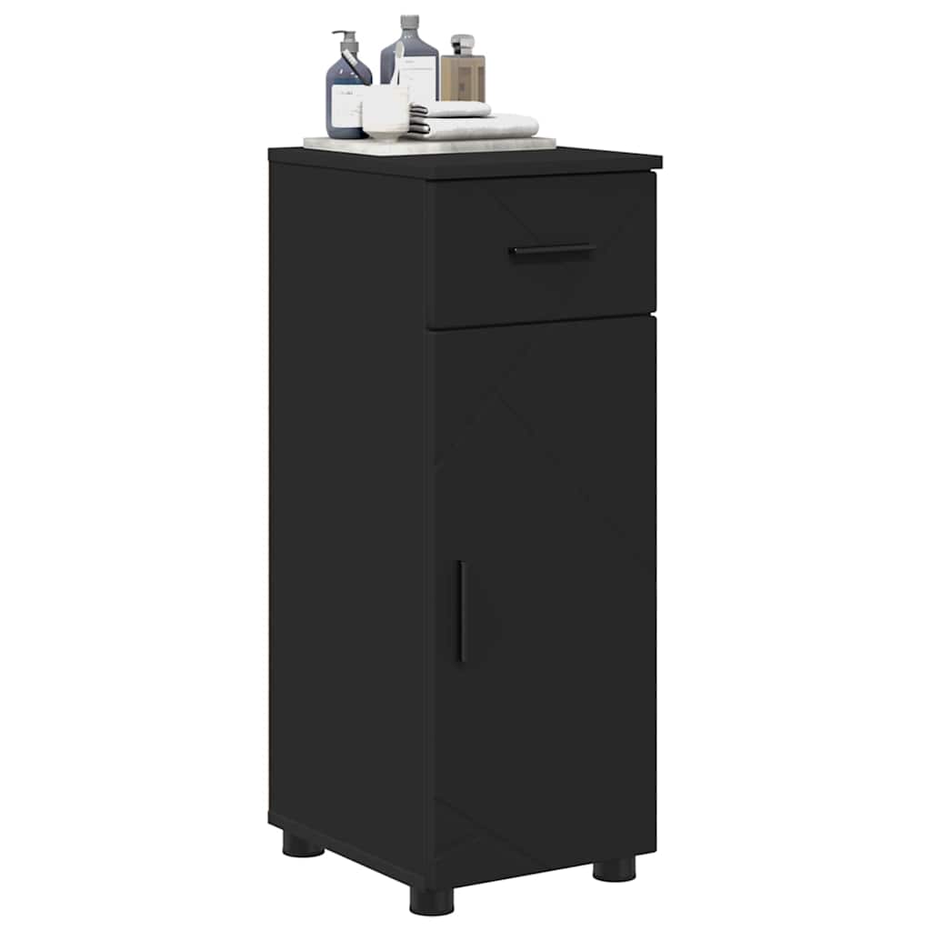 Mobile da Bagno con cassetto con porta Nero 30 x 35 x 80 cm