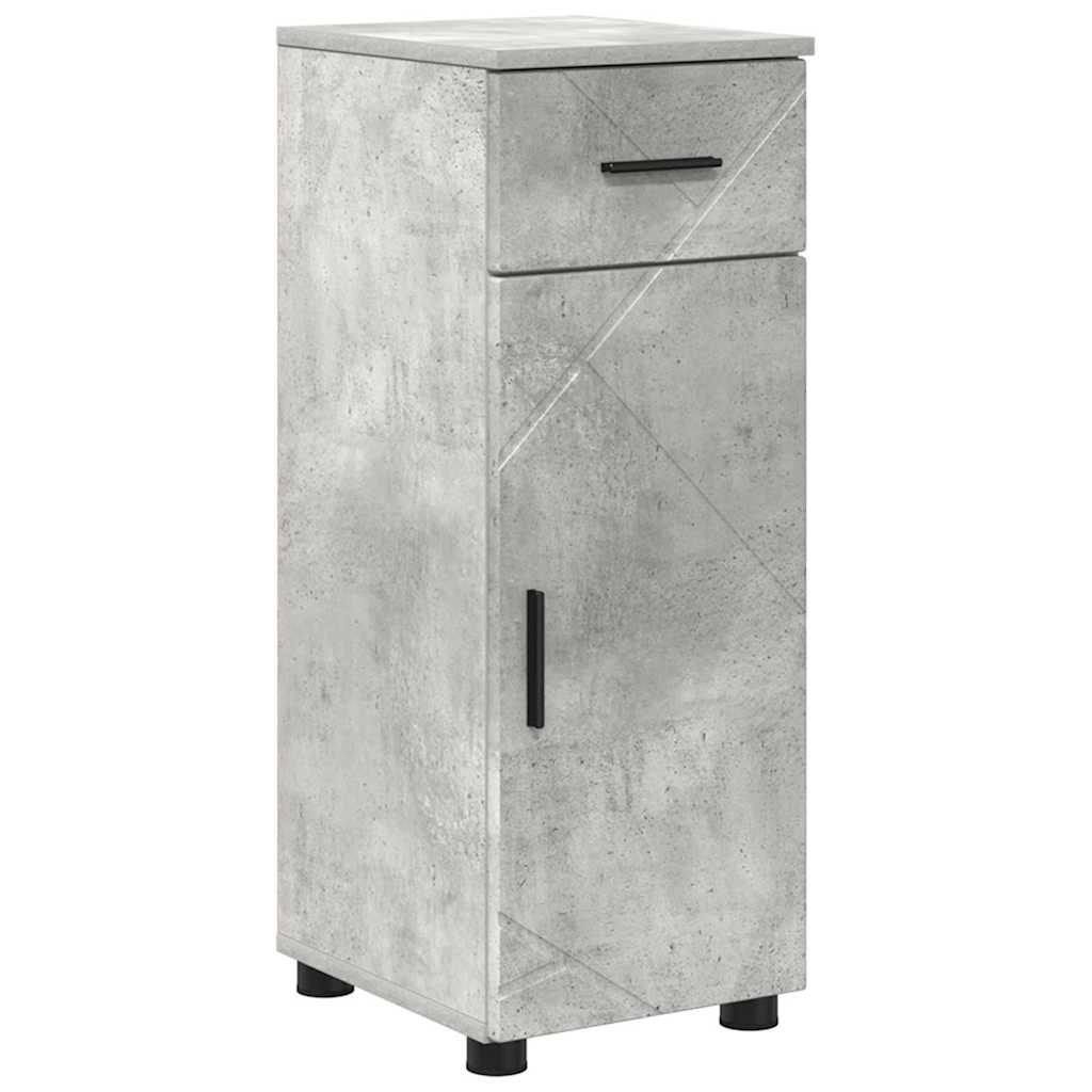 Mobile da Bagno con cassetto Grigio cemento 30 x 35 x 80 cm