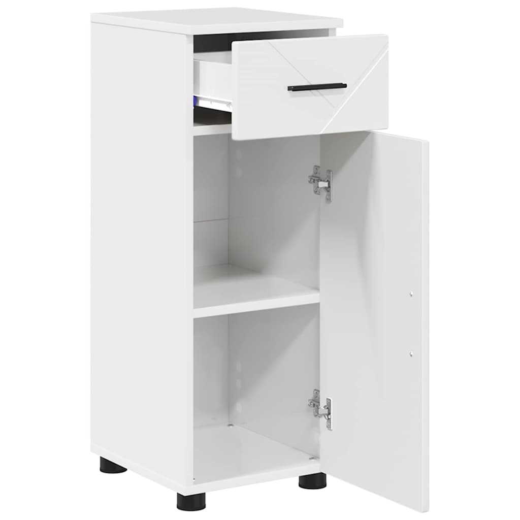 Mobile da Bagno con cassetto Bianco Lucido 30 x 35 x 80 cm