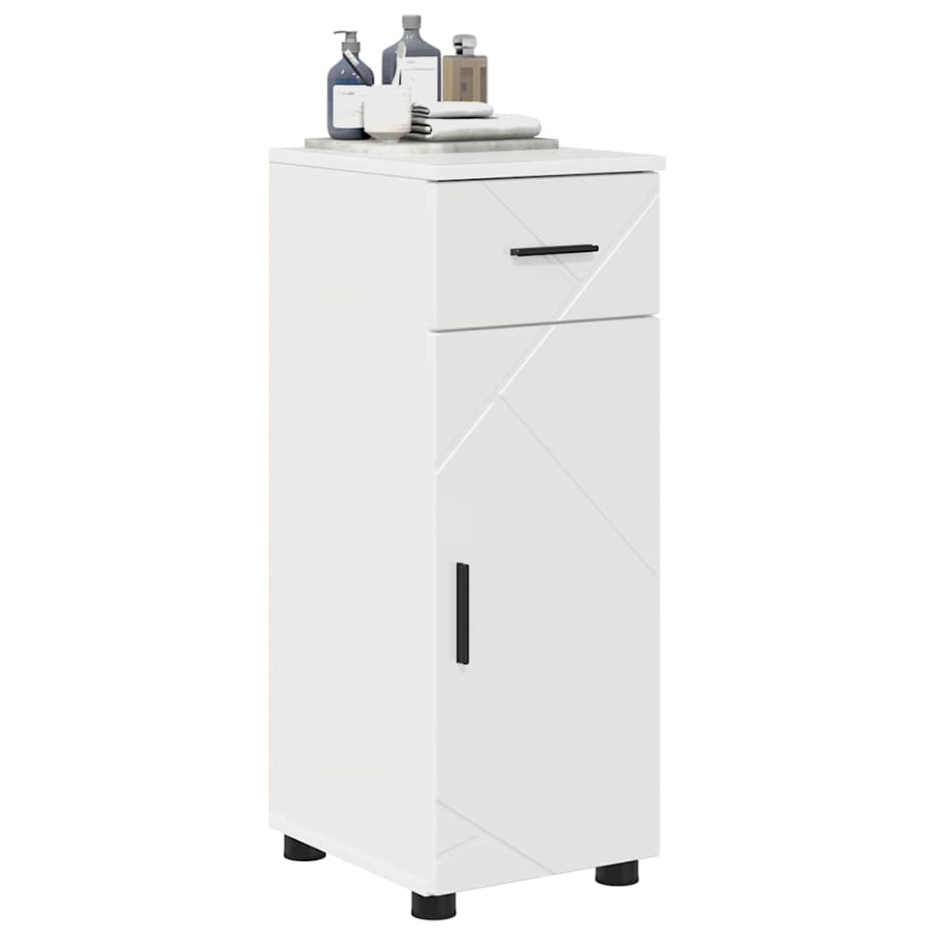 Mobile da Bagno con cassetto Bianco Lucido 30 x 35 x 80 cm
