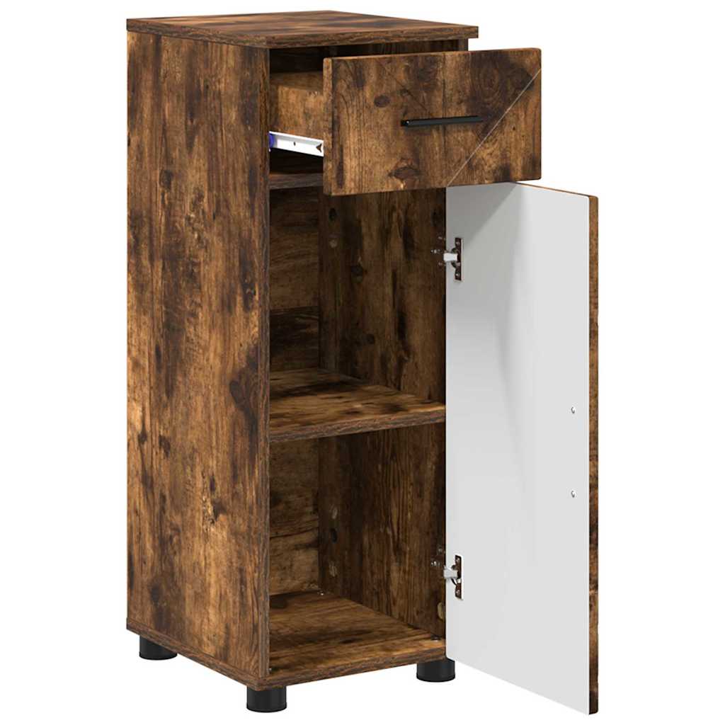 Mobile da Bagno con cassetto Rovere fumÃ© 30 x 35 x 80 cm