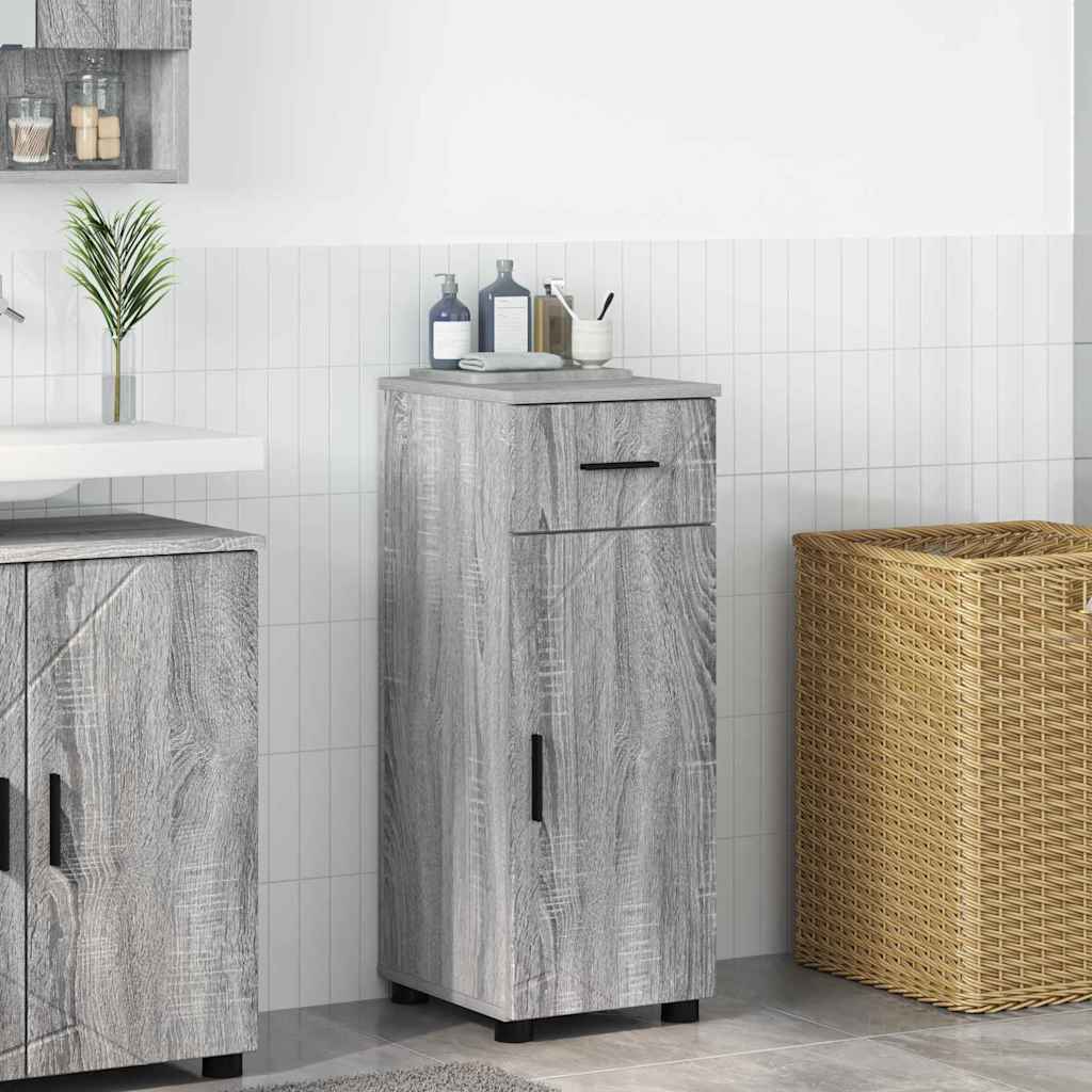 Mobile da Bagno con cassetto Grigio Sonoma 30 x 35 x 80 cm