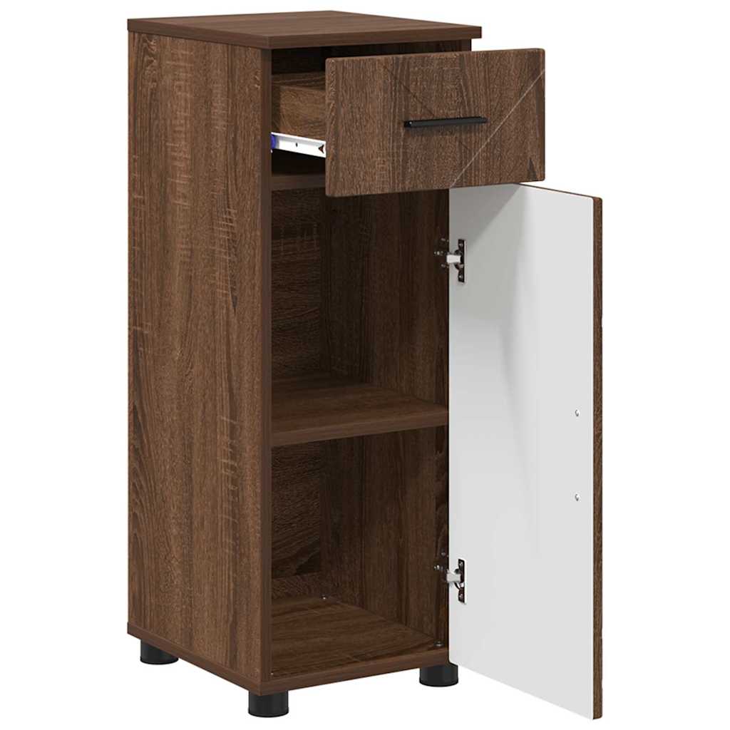 Mobile da Bagno con cassetto Rovere Marrone 30 x 35 x 80 cm