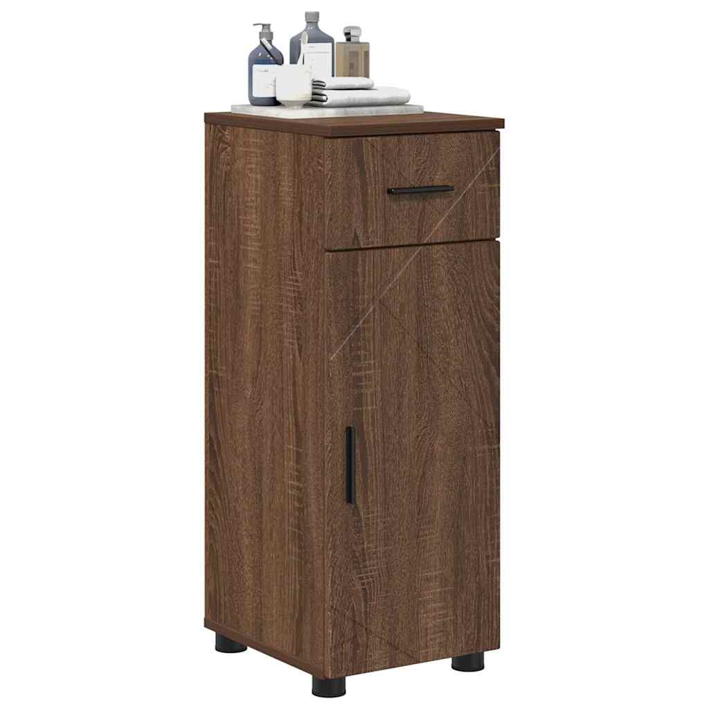 Mobile da Bagno con cassetto Rovere Marrone 30 x 35 x 80 cm