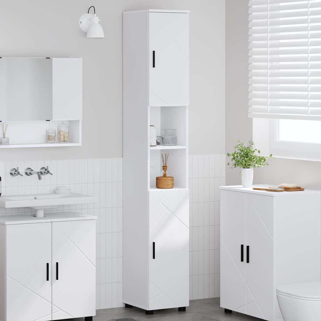 Mobile da Bagno con archiviazione Bianco 30 x 35 x 192 cm