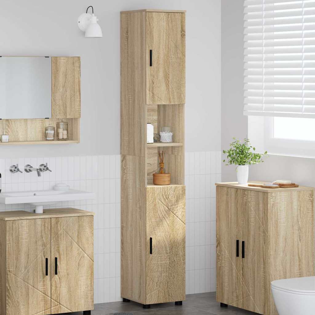 Mobile da Bagno con porta Rovere Sonoma 30 x 35 x 192 cm