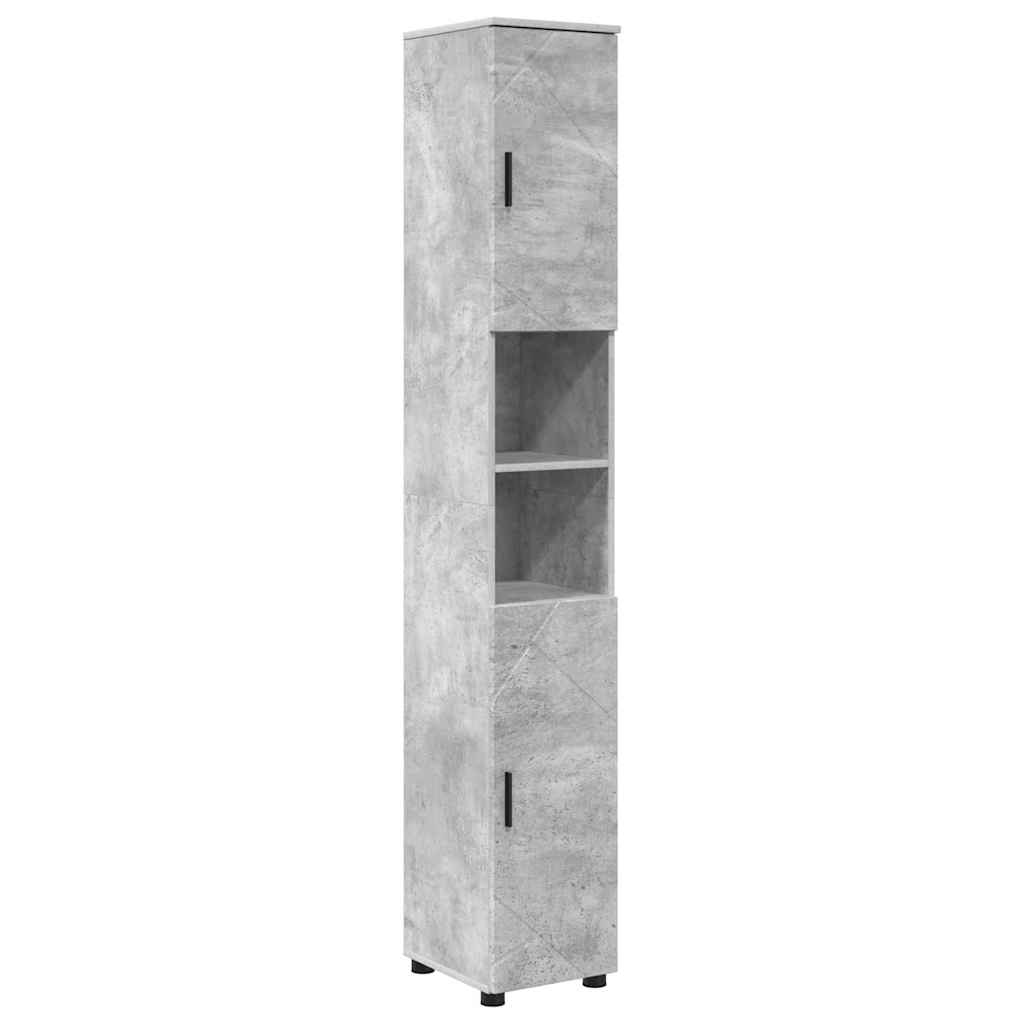 Mobile da Bagno con porta Grigio cemento 30 x 35 x 192 cm