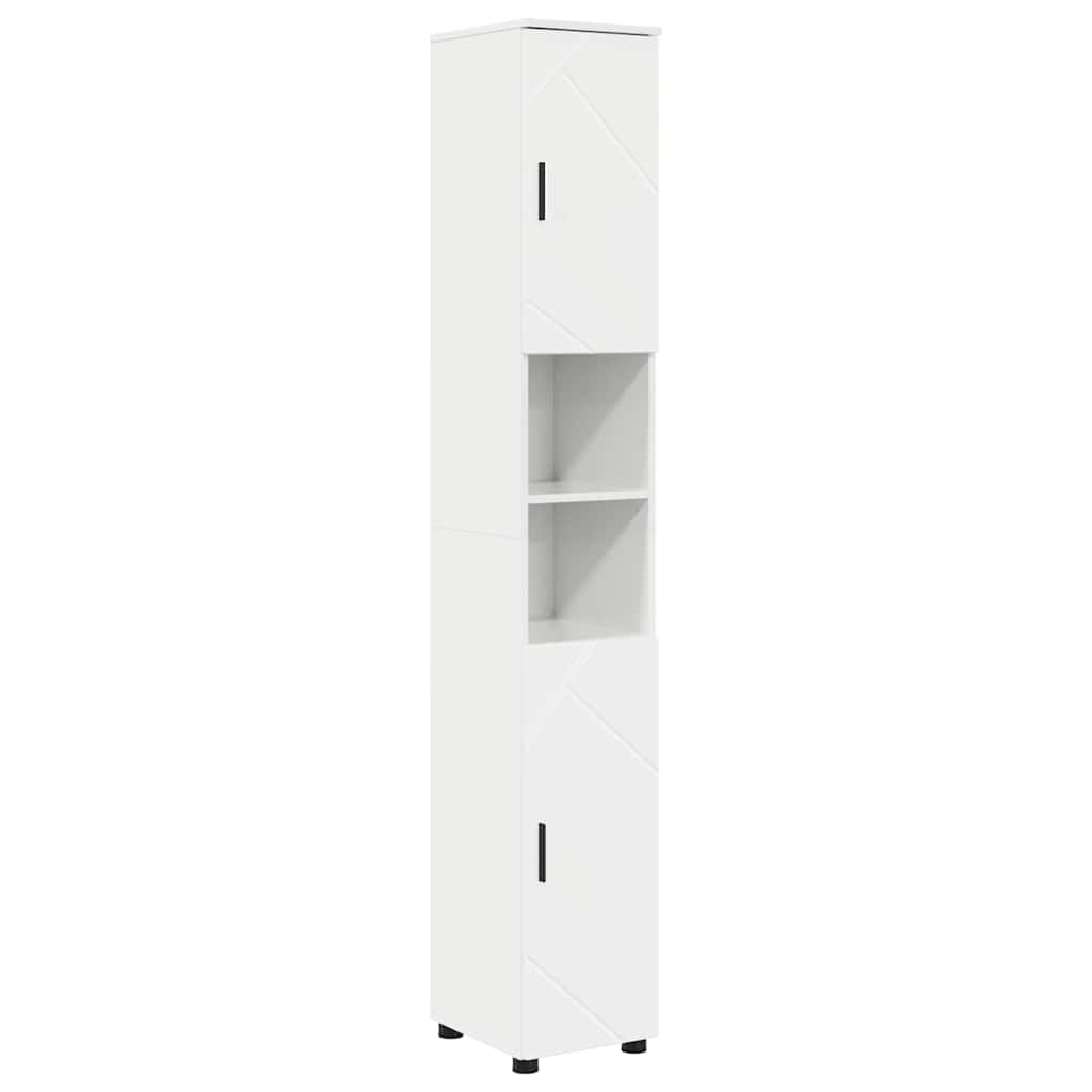 Mobile da Bagno con porta Bianco Lucido 30 x 35 x 192 cm