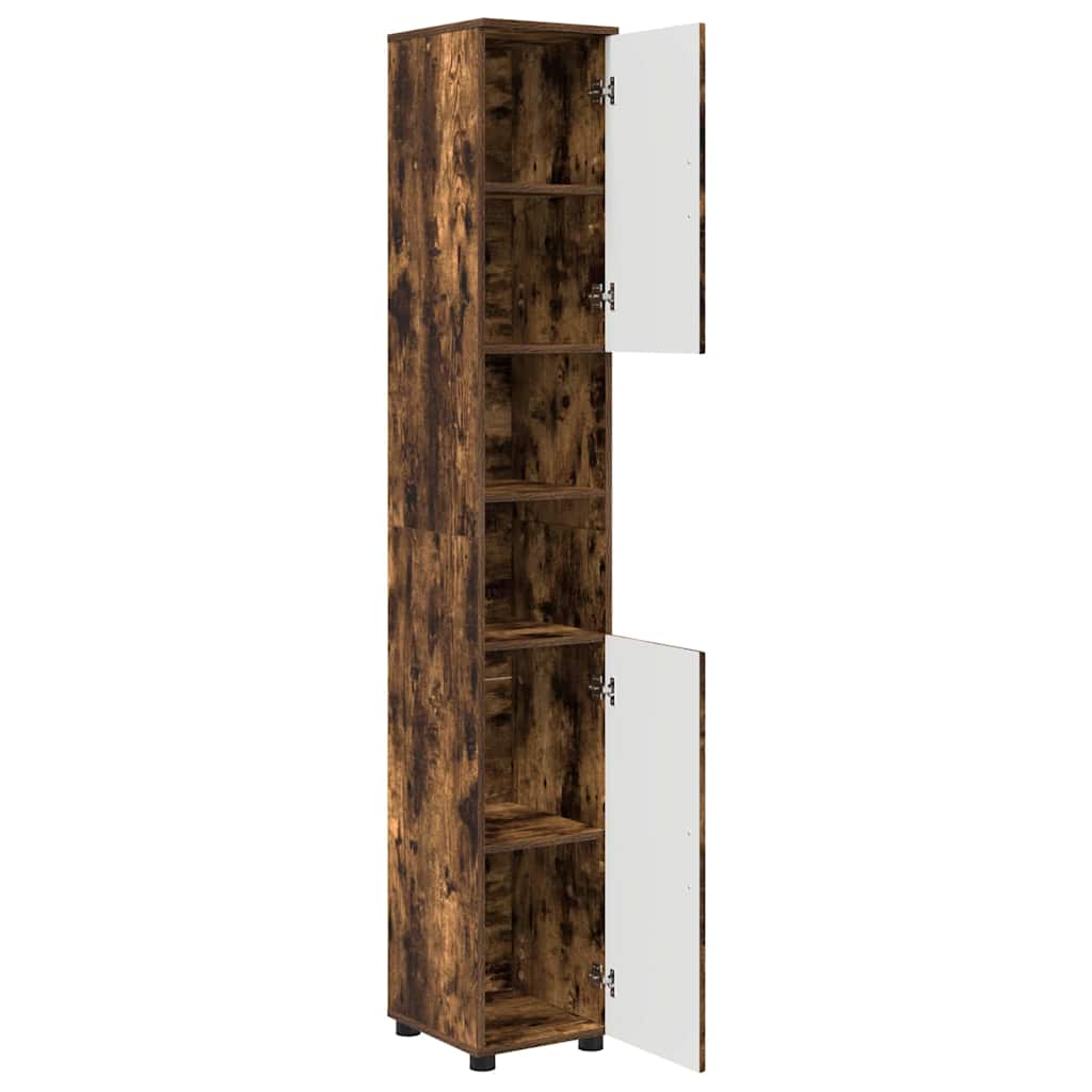 Mobile da Bagno con archiviazione Rovere fumÃ© 30 x 35 x 192 cm