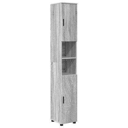 Mobile da Bagno con porta Grigio Sonoma 30 x 35 x 192 cm