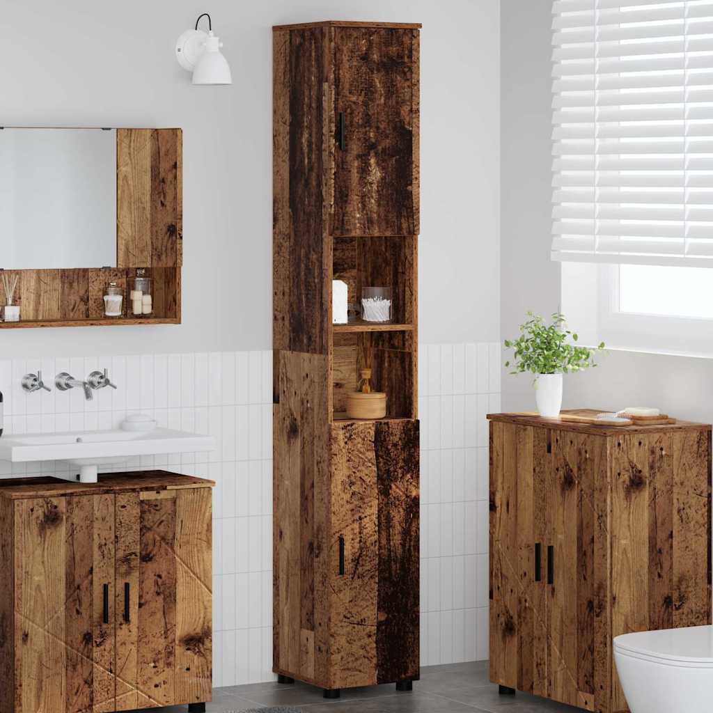 Mobile da Bagno con porta Legno vecchio 30 x 35 x 192 cm