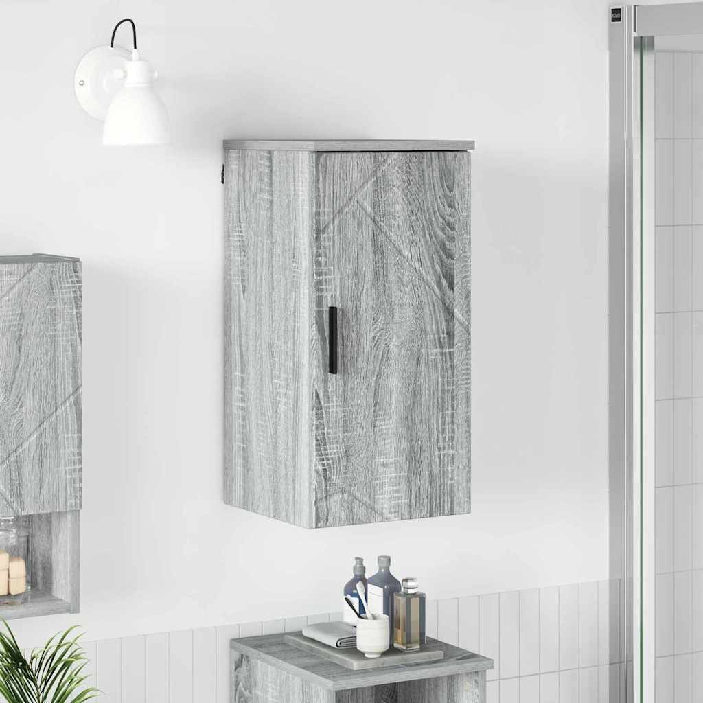Mobile da Bagno con porta Grigio Sonoma 30 x 31,5 x 61 cm