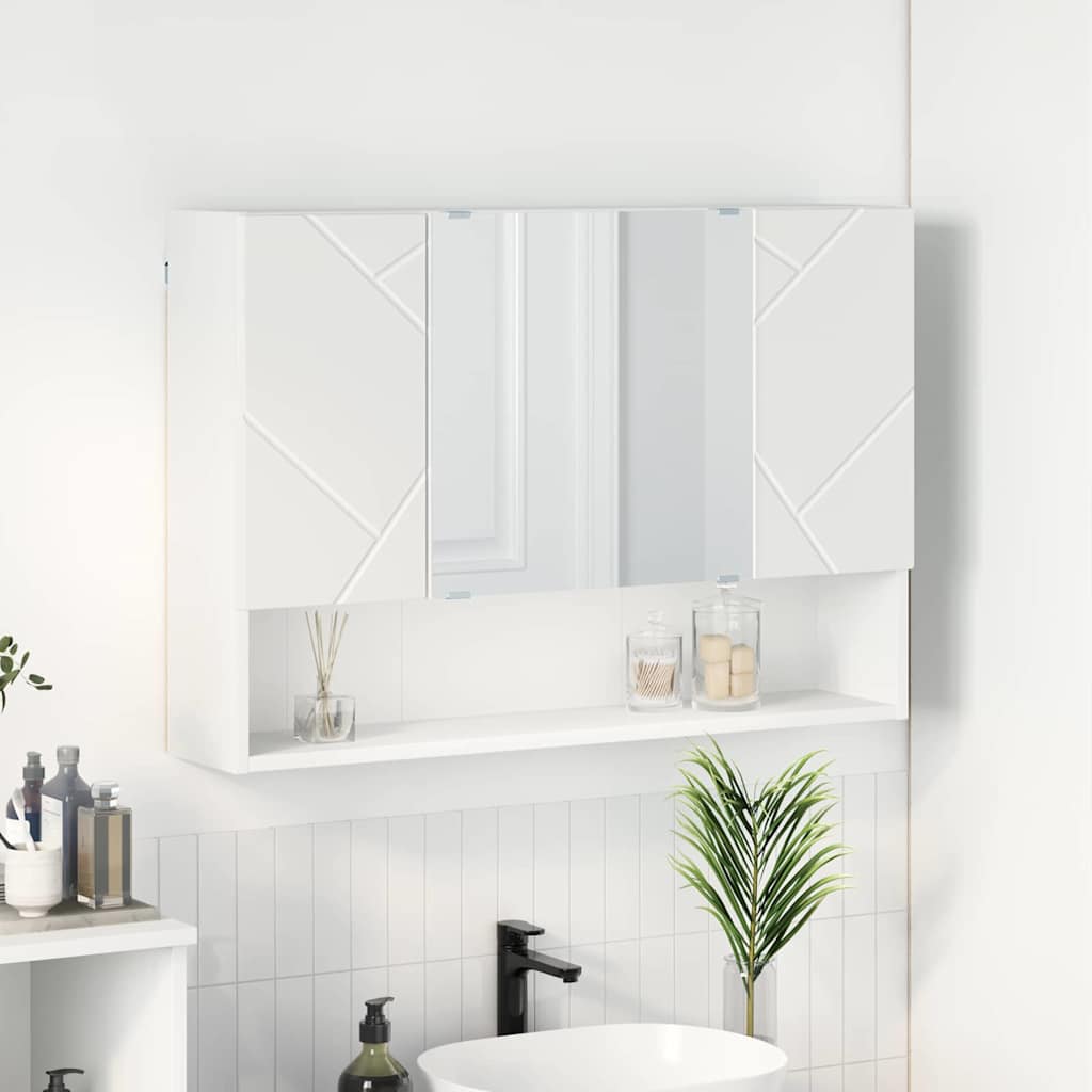 Mobiletto per specchio Bianco 80 x 17 x 55 cm Legno multistrato