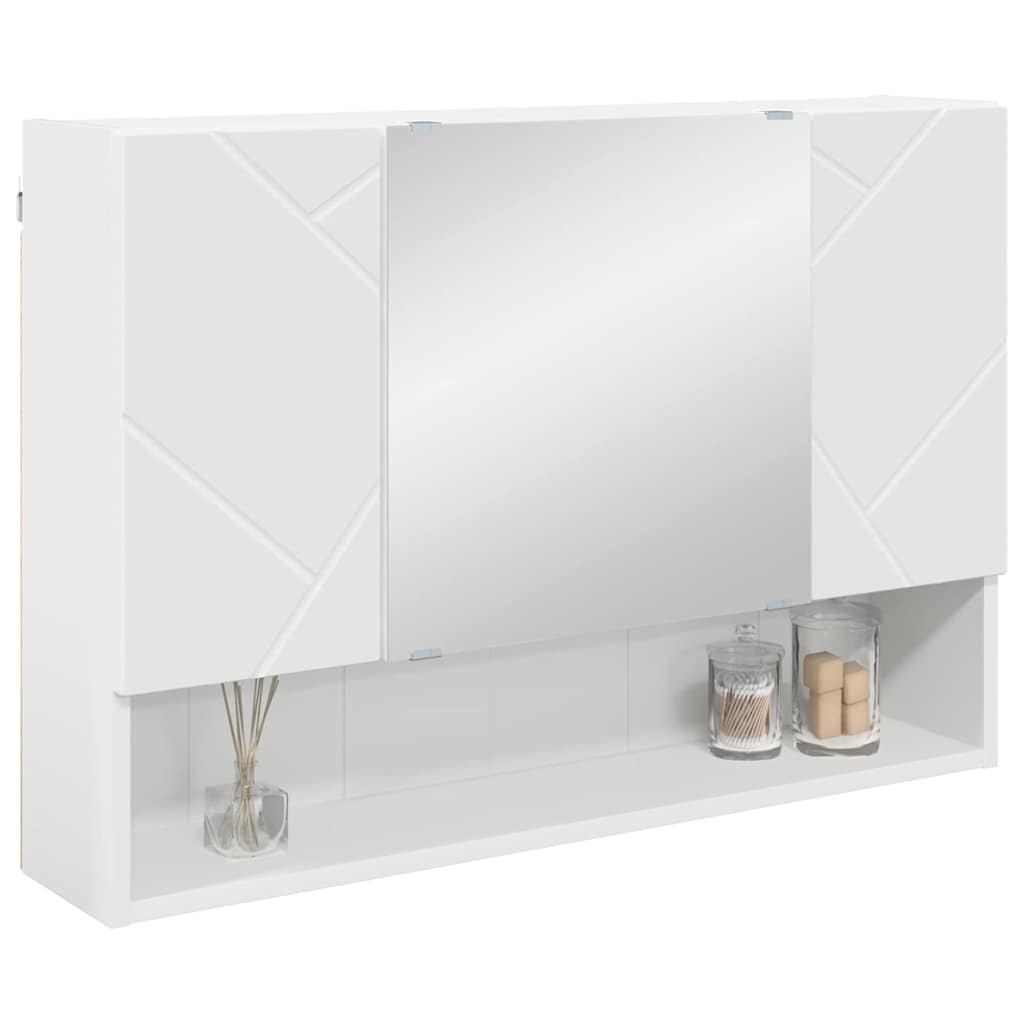 Mobiletto per specchio Bianco 80 x 17 x 55 cm Legno multistrato