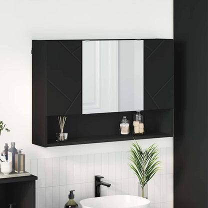 Mobiletto per specchio Nero 80 x 17 x 55 cm Legno multistrato