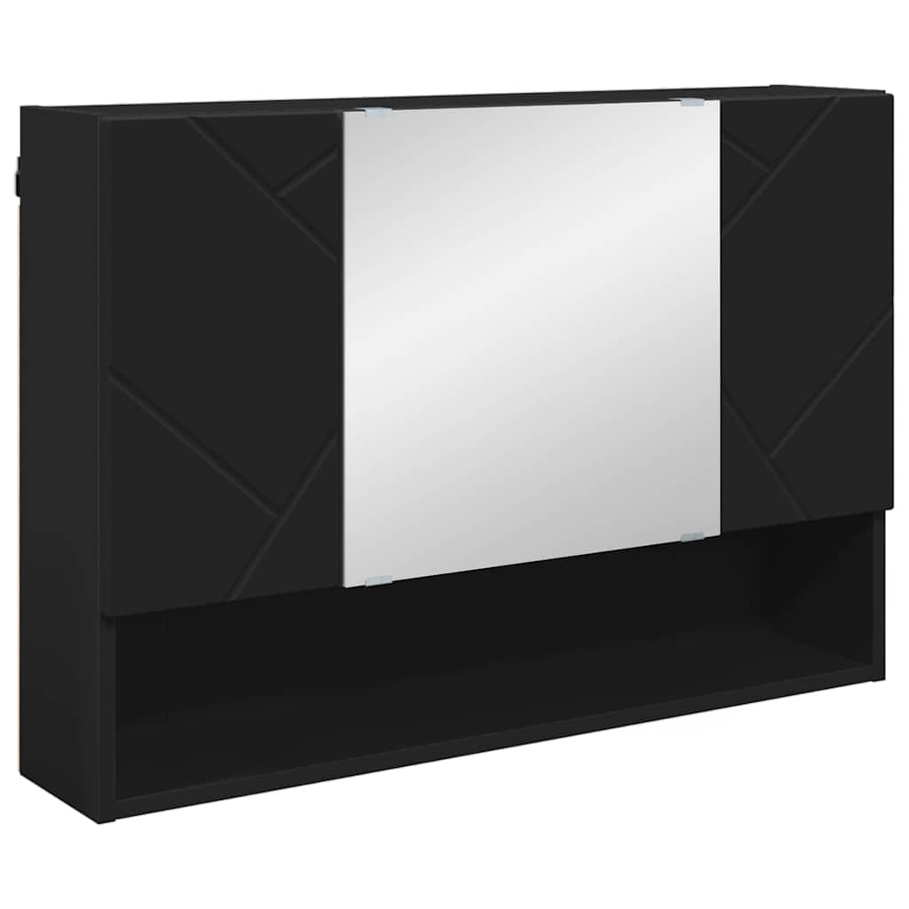 Mobiletto per specchio Nero 80 x 17 x 55 cm Legno multistrato