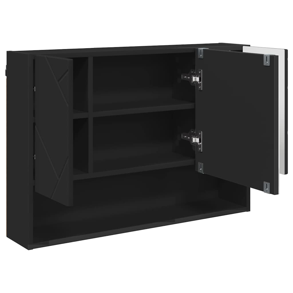 Mobiletto per specchio Nero 80 x 17 x 55 cm Legno multistrato