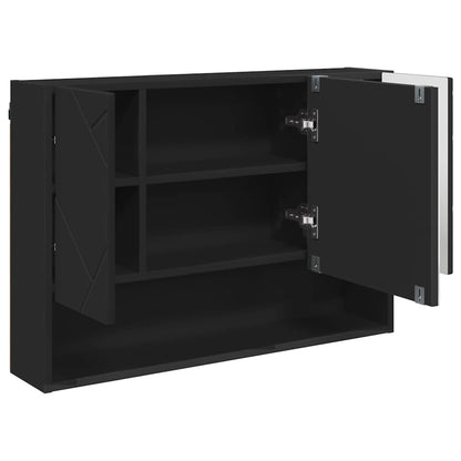 Mobiletto per specchio Nero 80 x 17 x 55 cm Legno multistrato