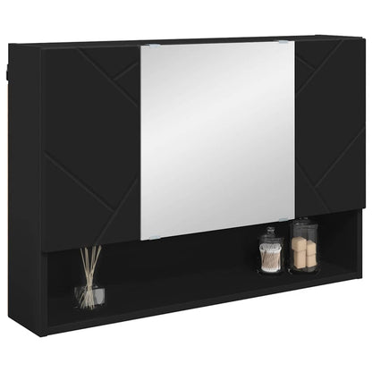 Mobiletto per specchio Nero 80 x 17 x 55 cm Legno multistrato