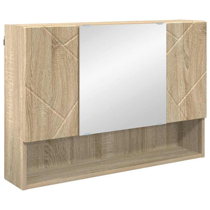 Mobiletto per specchio con porta Rovere Sonoma 80 x 17 x 55 cm