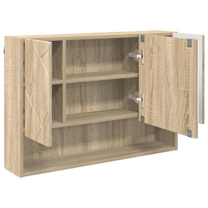 Mobiletto per specchio con porta Rovere Sonoma 80 x 17 x 55 cm