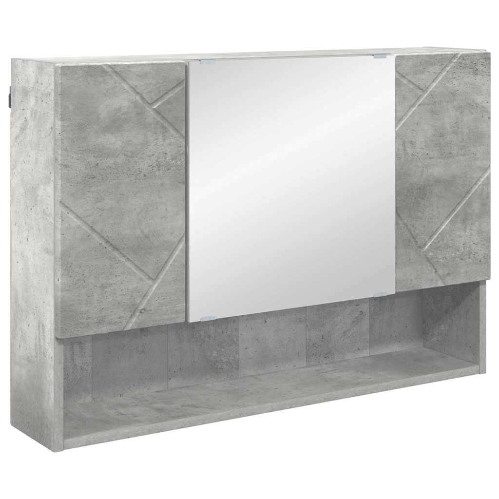 Mobiletto per specchio con porta Grigio cemento 80 x 17 x 55 cm
