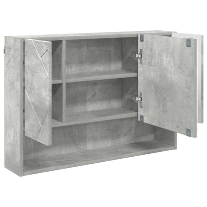 Mobiletto per specchio con porta Grigio cemento 80 x 17 x 55 cm
