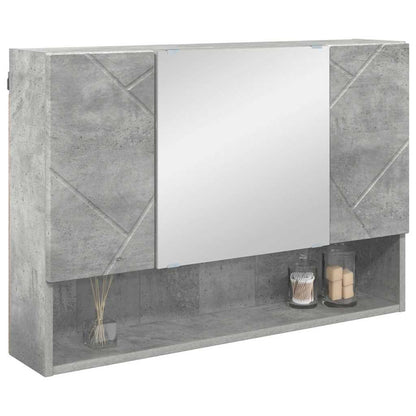 Mobiletto per specchio con porta Grigio cemento 80 x 17 x 55 cm