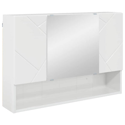 Mobiletto per specchio con porta Bianco Lucido 80 x 17 x 55 cm